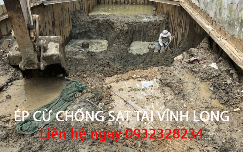 Ép cừ chống sạt tại Vĩnh Long
